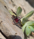 10ct gold Victorian garnet and diamond antique ring