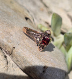 10ct gold Victorian garnet and diamond antique ring