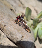 10ct gold Victorian garnet and diamond antique ring