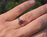 10ct gold Victorian garnet and diamond antique ring