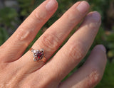 10ct gold Victorian garnet and diamond antique ring