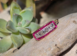 18ct gold & platinum Art Deco ruby and French cut diamond antique ring band