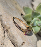 18ct gold & platinum Art Deco ruby and French cut diamond antique ring band