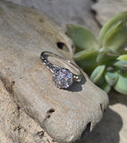 Platinum c.1920's filigree 7 diamond antique cluster ring