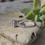 Platinum c.1920's filigree 7 diamond antique cluster ring