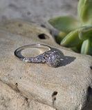 Platinum c.1920's filigree 7 diamond antique cluster ring