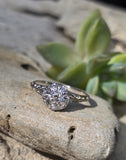 Platinum c.1920's filigree 7 diamond antique cluster ring