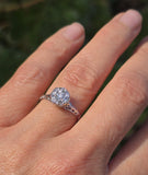 Platinum c.1920's filigree 7 diamond antique cluster ring