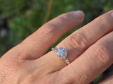 Platinum c.1920's filigree 7 diamond antique cluster ring