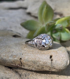 platinum c.1920's Art Deco diamond engagement ring - apx 2.04ct tw