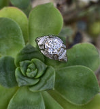 platinum c.1920's Art Deco diamond engagement ring - apx 2.04ct tw