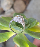 platinum c.1920's Art Deco diamond engagement ring - apx 2.04ct tw
