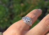 platinum c.1920's Art Deco diamond engagement ring - apx 2.04ct tw