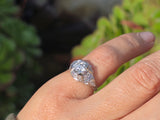 platinum c.1920's Art Deco diamond engagement ring - apx 2.04ct tw