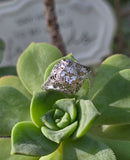 Platinum Art Deco c.1920's filigree European cut diamond ring