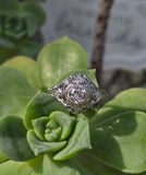 Platinum Art Deco c.1920's filigree European cut diamond ring