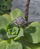 Platinum Art Deco c.1920's filigree European cut diamond ring