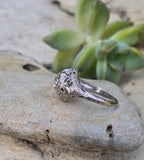 Platinum Art Deco c.1920's filigree European cut diamond ring