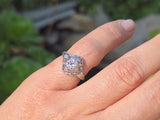 Platinum Art Deco c.1920's filigree European cut diamond ring