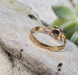 15ct gold emerald & ruby antique Georgian floral flower ring