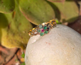 15ct gold emerald & ruby antique Georgian floral flower ring