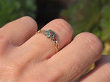 15ct gold emerald & ruby antique Georgian floral flower ring