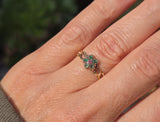 15ct gold emerald & ruby antique Georgian floral flower ring