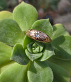 9ct gold Edwardian rose cut diamond starburst estate band