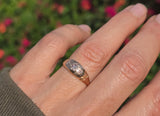 9ct gold Edwardian rose cut diamond starburst estate band