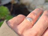 9ct gold Edwardian rose cut diamond starburst estate band