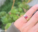 14k gold Victorian cabochon garnet antique ring