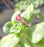 14k gold Victorian cabochon garnet antique ring
