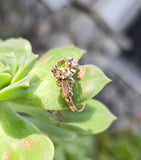 10k gold Victorian peridot and diamond antique ring HOLD