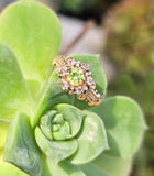 10k gold Victorian peridot and diamond antique ring HOLD