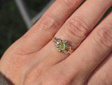 10k gold Victorian peridot and diamond antique ring HOLD