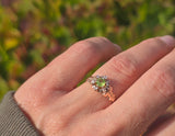10k gold Victorian peridot and diamond antique ring HOLD