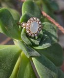 10k gold Victorian moonstone & seed pearl ring