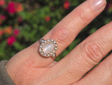 10k gold Victorian moonstone & seed pearl ring