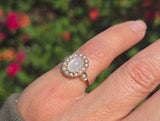 10k gold Victorian moonstone & seed pearl ring