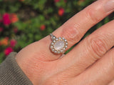 10k gold Victorian moonstone & seed pearl ring