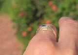 18k gold green tourmaline solitaire estate ring