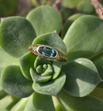18k gold green tourmaline solitaire estate ring
