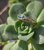 18k gold green tourmaline solitaire estate ring