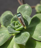 18k gold green tourmaline solitaire estate ring