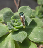 18k gold green tourmaline solitaire estate ring