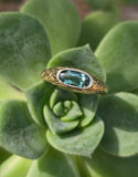 18k gold green tourmaline solitaire estate ring