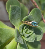 18k gold green tourmaline solitaire estate ring