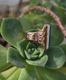 10k gold carved black & white horse cameo estate ring