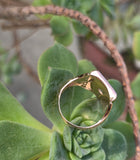 10k gold carved black & white horse cameo estate ring