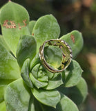 15ct gold Georgian natural topaz & pearl halo estate ring